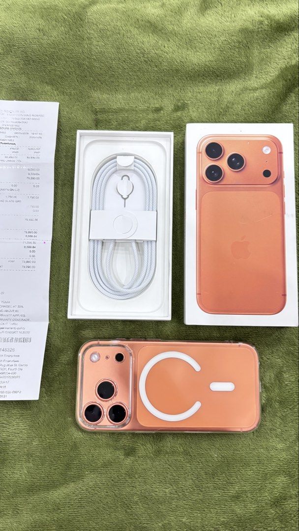 Iphone 17 pro 256gb FU 100% BH (Category: iPhone 17 Series) located in Antipolo. Submitted by guchilove (Listing ID 1466350133, Image 1). Description: Iphone 17 pro 256gb NTC Factory Unlocked 3months old with receipt 100% battery health 100% Smooth Still under warranty Pm sa interested 09192020582.