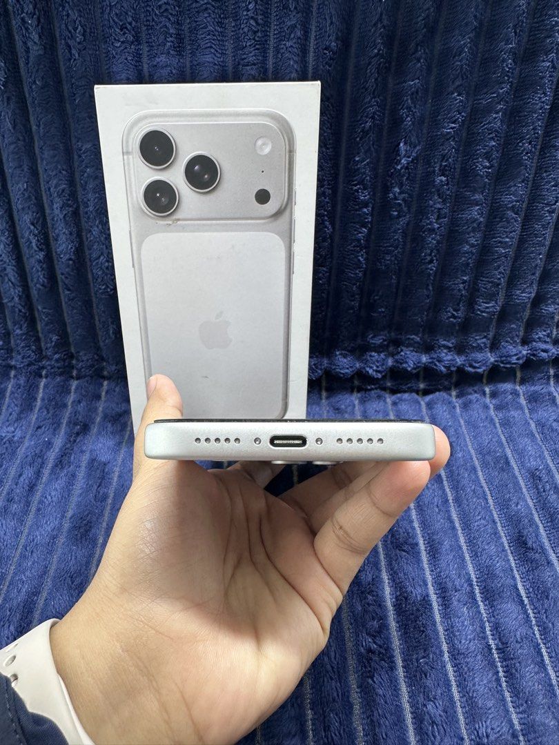 iPhone 17 Pro 256gb FU (NTC Approved) (Category: iPhone 17 Series) located in San Juan City. Submitted by NAM_Gadgets (Listing ID 1466417106, Image 2). Description: For sale or swap Price: 63,999 iPhone 17 Pro 256GB Factory unlocked any sim Silver 100% battery health 117 Cc 💯 face id working 💯 true tone working 💯 no issue 💯 no defect 💯 all working Inclusion: Box (same serial) Cord Case Tempered glass Cod with charge fee!.