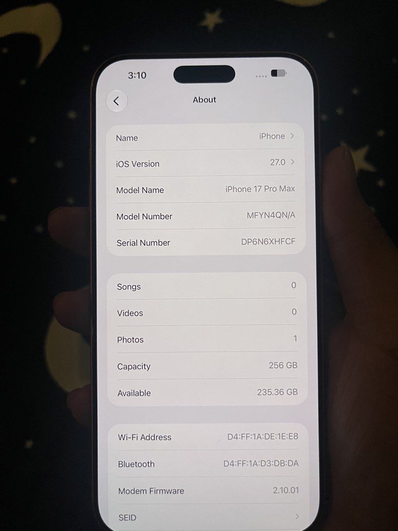 IPHONE 17 PRO MAX 100bh 100CC 63k RUSH RUSH (Category: iPhone 16 Series) located in Manila. Submitted by jacoburban66967 (Listing ID 1466448323, Image 2). Description: IPHONE 17 PRO MAX ORANGE 256gb 64k. RUSH RUSH NO ISSUE NTC APPROVED NO SIM RESTRICTIONS CAMERA IN PERFECT CONDITION .