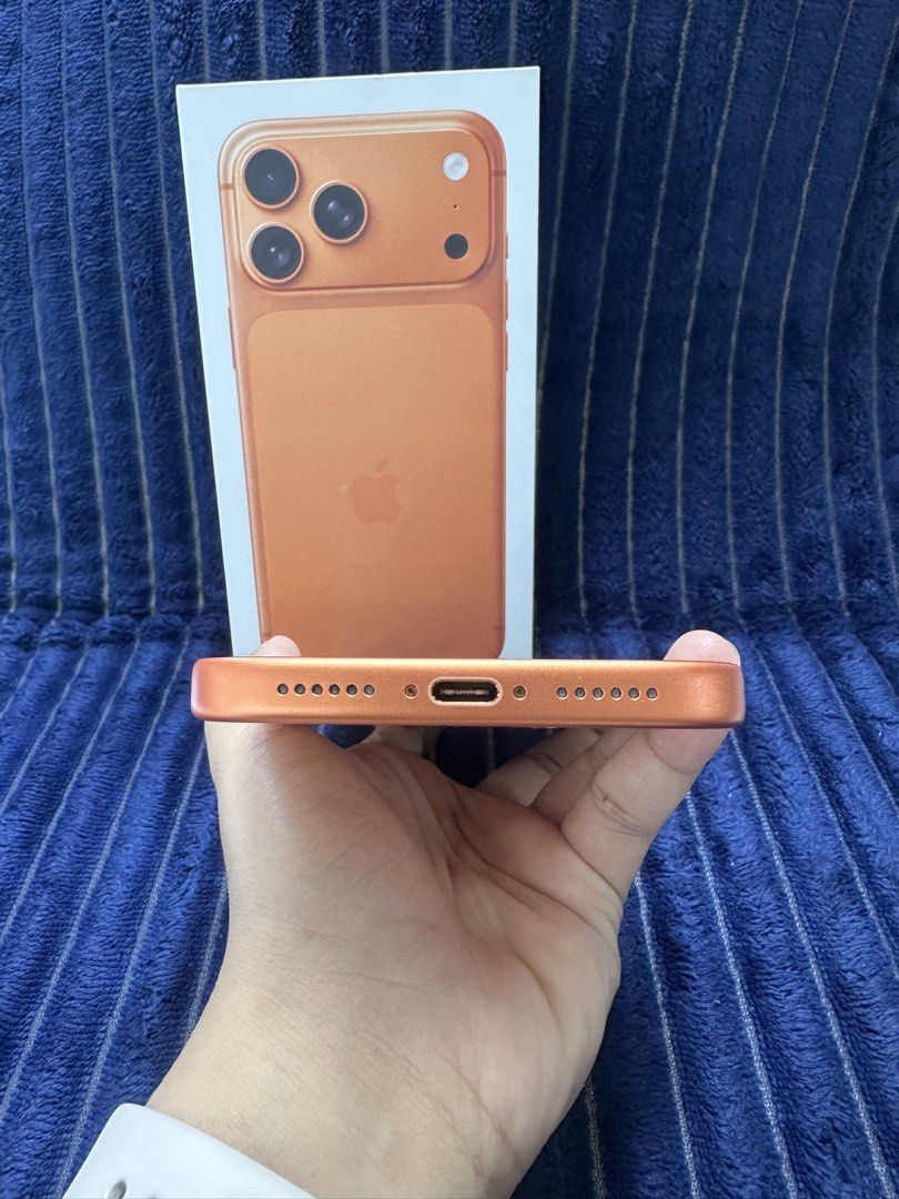 iPhone 17 Pro Max 512gb FU (NTC approved) (Category: iPhone 17 Series) located in San Juan City. Submitted by NAM_Gadgets (Listing ID 1466416795, Image 2). Description: For sale or swap Price: 69,999 iPhone 17 Pro Max 512gb Factory unlocked any sim Orange 92% battery health 348 Cc 💯 face id working 💯 true tone working 💯 no issue 💯 no defect 💯 all working Inclusion: Box (same serial) Cord Case Tempered glass Cod with charge fee!.