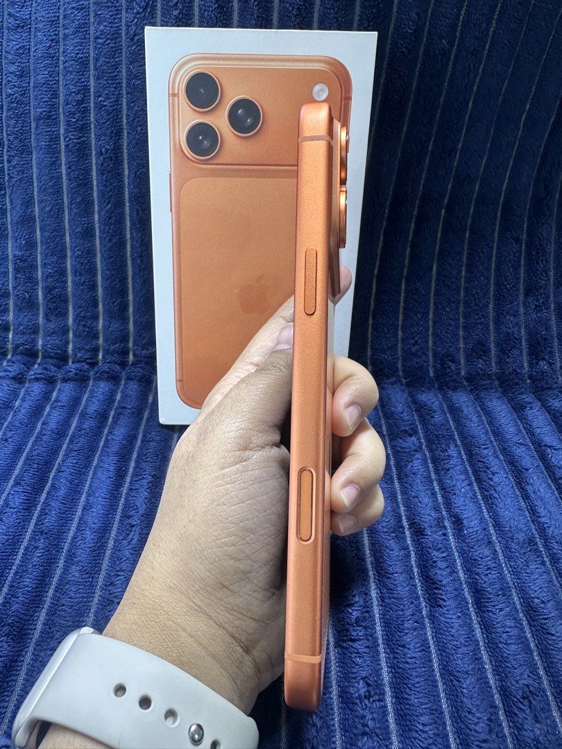 iPhone 17 Pro Max 512gb FU (NTC approved) (Category: iPhone 17 Series) located in San Juan City. Submitted by NAM_Gadgets (Listing ID 1466416795, Image 3). Description: For sale or swap Price: 69,999 iPhone 17 Pro Max 512gb Factory unlocked any sim Orange 92% battery health 348 Cc 💯 face id working 💯 true tone working 💯 no issue 💯 no defect 💯 all working Inclusion: Box (same serial) Cord Case Tempered glass Cod with charge fee!.
