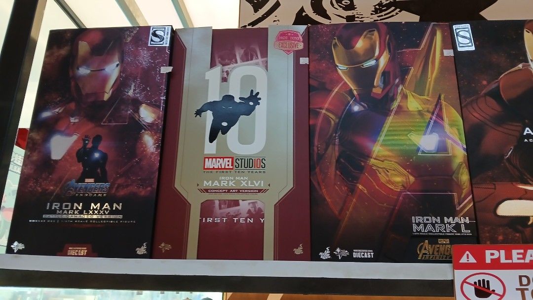 IRON MAN 1/6 SCALE COLLECTIBLE (Category: Figurines & Statues) located in Manila. Submitted by vladimirkyle (Listing ID 1466466680, Image 2). Description: 🔥 FOR SALE: IRON MAN 1/6 SCALE COLLECTIBLE 🔥 🤖 Hot Toys / Sideshow Iron Man Collectible 1/6 Scale • Collector’s Item Great for Marvel, Iron Man, and Avengers collectors! Available pieces shown: • Iron Man Mark L • Iron Man Mark XLVI Concept Art Version • Iron Man Mark LXXXV Battle Damaged Ve