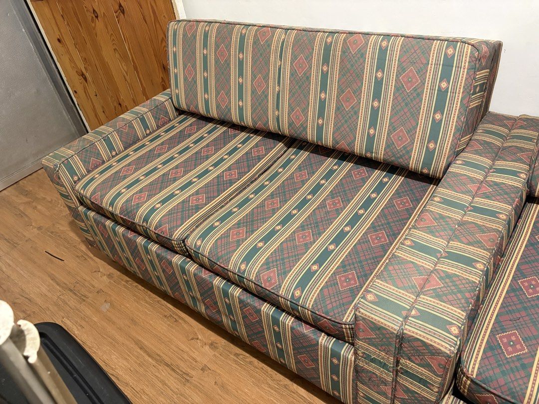 Japan Sofa Beds (Category: Sofas) located in Magalang. Submitted by keos2 (Listing ID 1466474370, Image 2). Description: Quick sell quality at mabigat siguradong matibay unfolds into a double bed (54x75) needs cleaning (vacuum and disinfect) 2pcs 6.5k each nego rfs: declutter Magalang Pampanga.