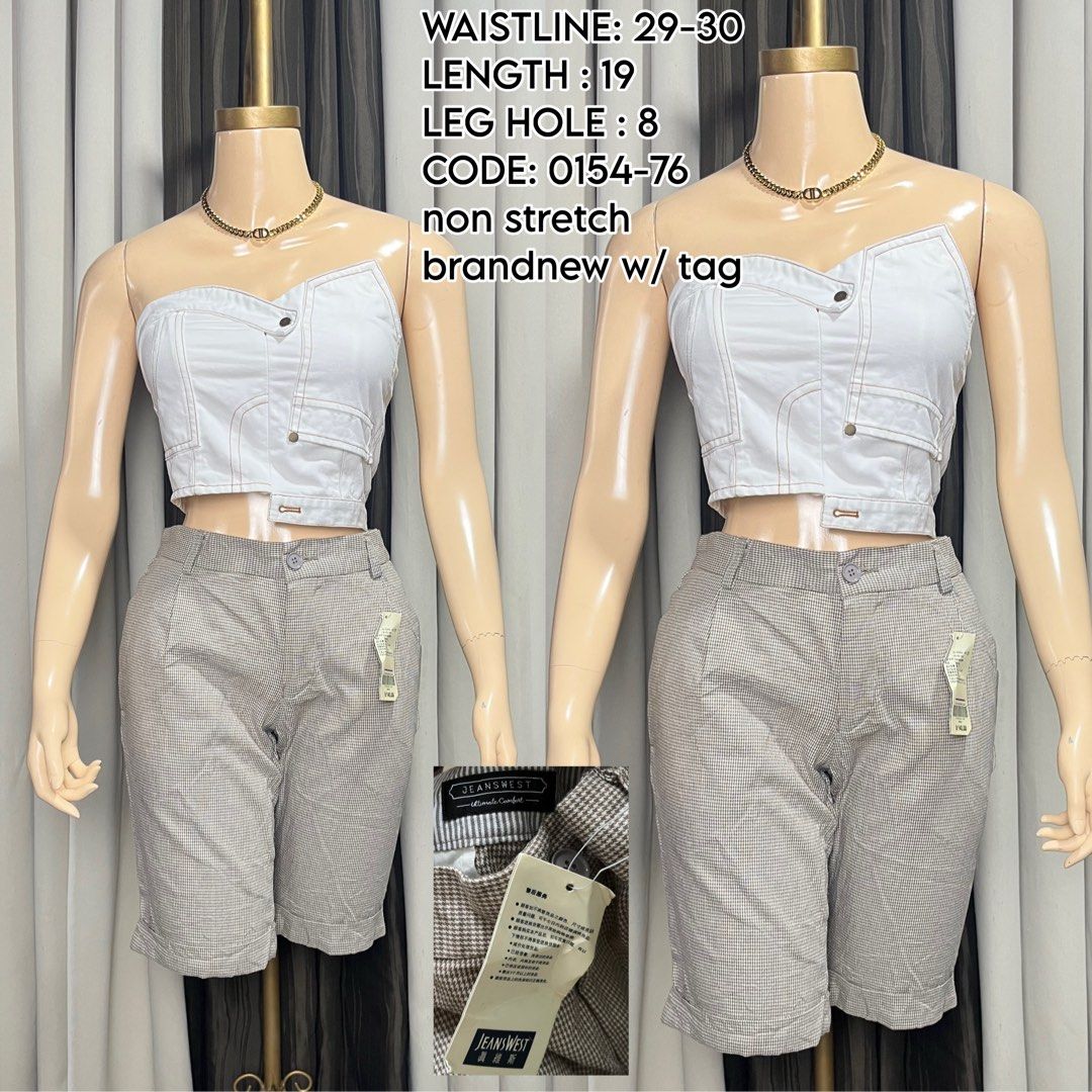 Jeans West Checked Shorts Size 29-30 (Category: Shorts) located in Naga. Submitted by rmapprl (Listing ID 1466495190, Image 1). Description: - Brand: Jeans West - Condition: Brand new with tags, never worn - Material: Non-stretch fabric - Waist: 29 to 30 inches - Length: 19 inches - Leg Hole: 8 inches - Item Code: 0154-76 - Clean and ready to wear!.