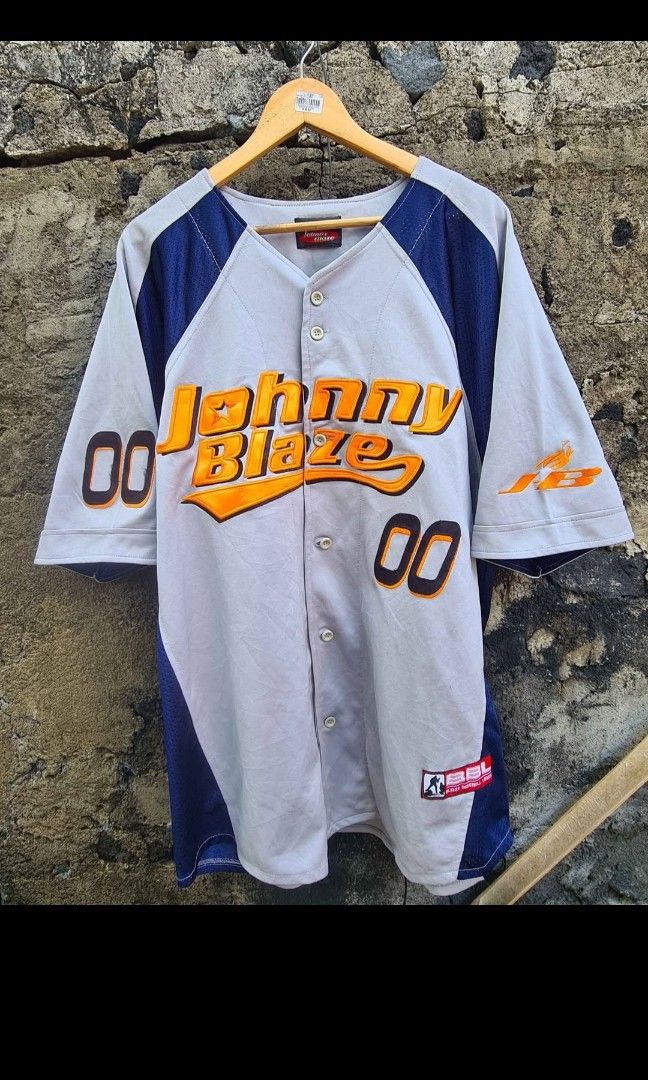 Johnny blaze #00 (Category: Coats, Jackets and Outerwear) located in Legazpi City. Submitted by silvergem_9e918e (Listing ID 1466560607, Image 1). Description: 🚨 RARE FIND ALERT! 🚨 🔥 JOHNNY BLAZE VINTAGE JERSEY 🔥 White × Royal Blue × Orange 🏀 Kung mahilig ka sa vintage pieces at unique jerseys, THIS IS IT! 😮‍💨🔥 Hindi yung usual na makikita mo kung saan-saan—ang lakas ng dating nito pag sinuot! ✨ Vintage vibes ✨ Eye-catching colorway ✨ Per