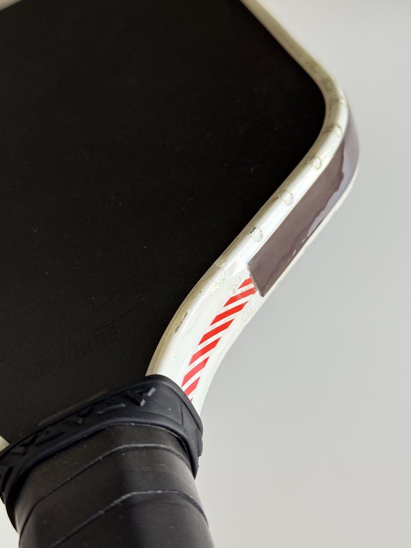 JOOLA Perseus IV 16mm Pickleball Paddle (Category: Racket and Ball Sports) located in Mandaluyong City. Submitted by wileenrana (Listing ID 1466410173, Image 2). Description: 16mm Condition: Normal court scuffs on the white edge guard from regular play; does not affect performance.