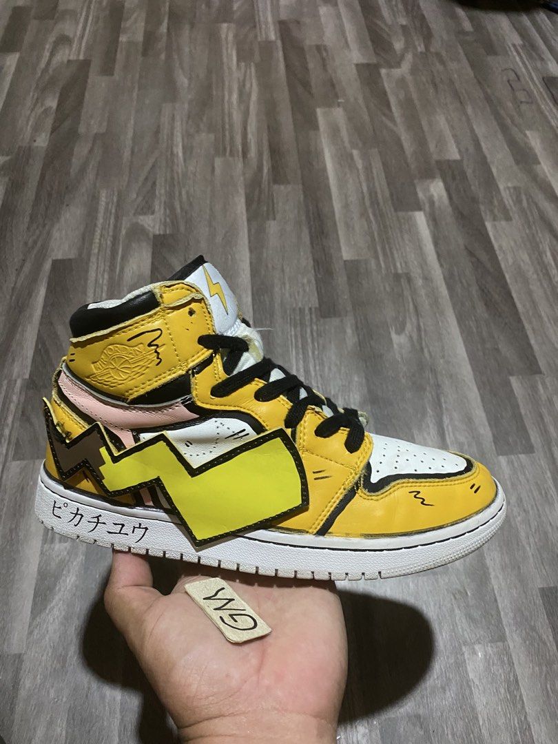 Jordan 1 x Pokemon (Category: Sneakers) located in Cebu City. Submitted by freemoon.b85e0c (Listing ID 1466526548, Image 1). Description: Air Jordan x Pokemon Sneaker Thrifted/2nd hand Size 6.5 us/4 uk/37.5 euro/23.5 cm Price 980s sf Good condition .