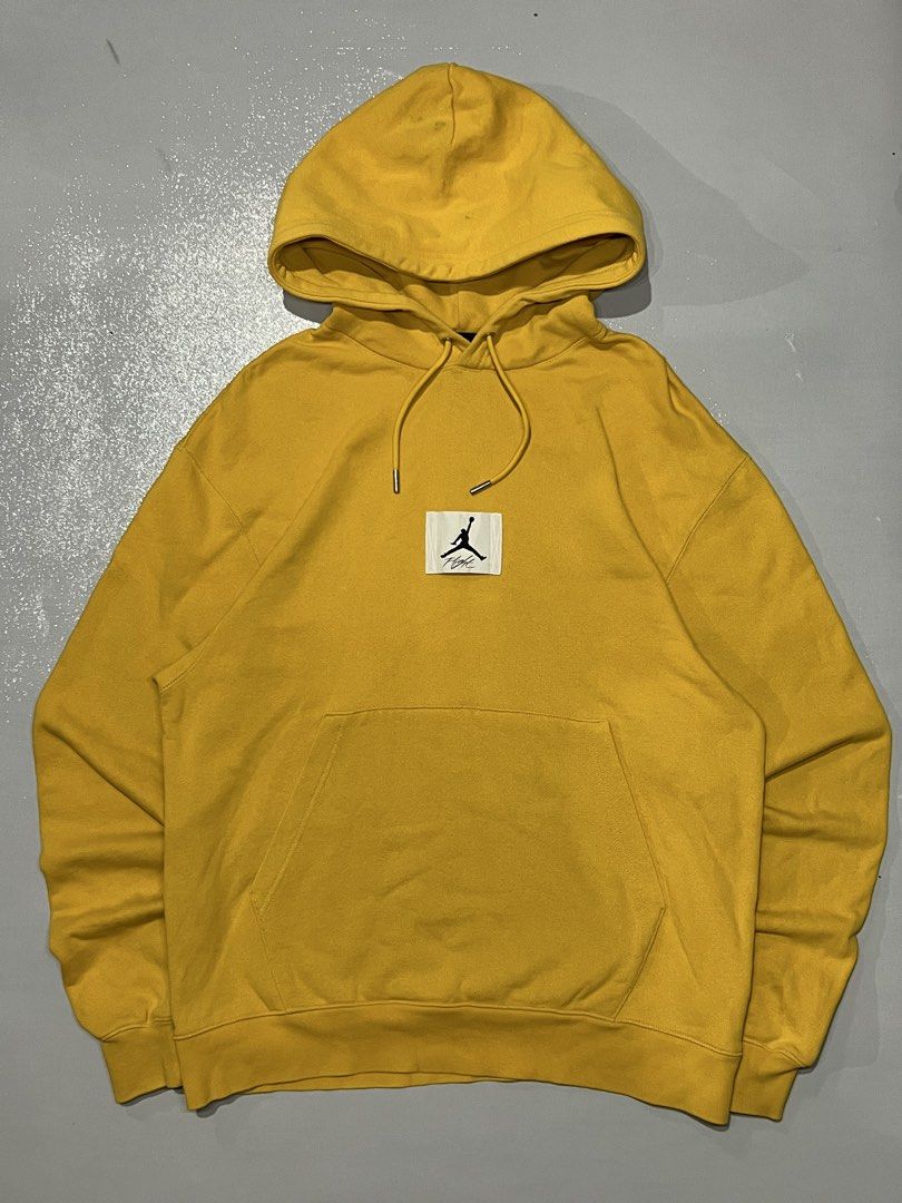 Jordan Flight Yellow Hoodie (Category: Hoodies) located in Manila. Submitted by ben_101202 (Listing ID 1466477902, Image 1). Description: Nike air jordan statement hoodie Large on tag Dimes:23x29 Excellent condition .