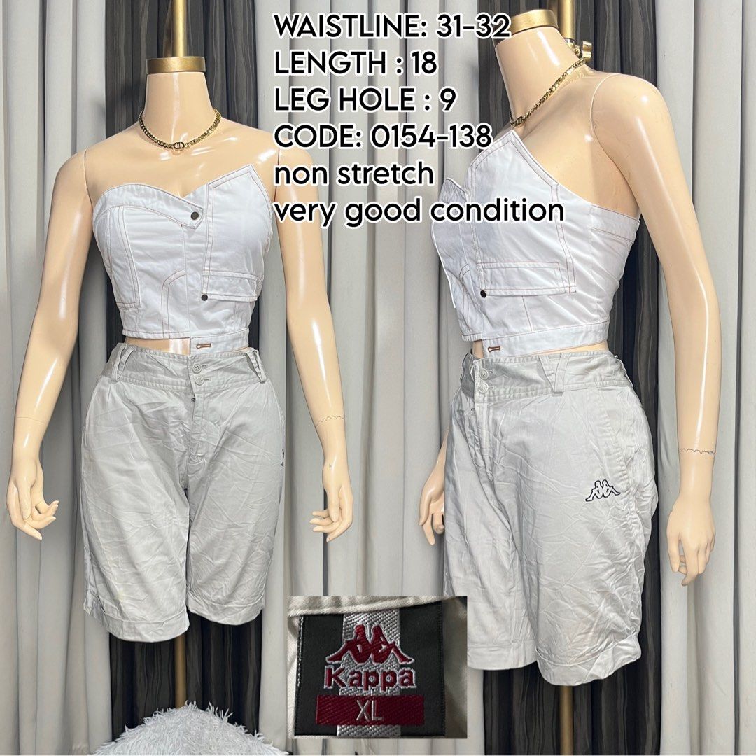 Kappa White Shorts Size XL (Category: Shorts) located in Naga. Submitted by rmapprl (Listing ID 1466491449, Image 1). Description: - Brand: Kappa - Color: White - Set includes: Shorts and matching top - Size: XL - Waistline: 31 to 32 inches - Length: 18 inches - Leg hole: 9 inches - Fabric: Non-stretch - Item Code: 0154-138.