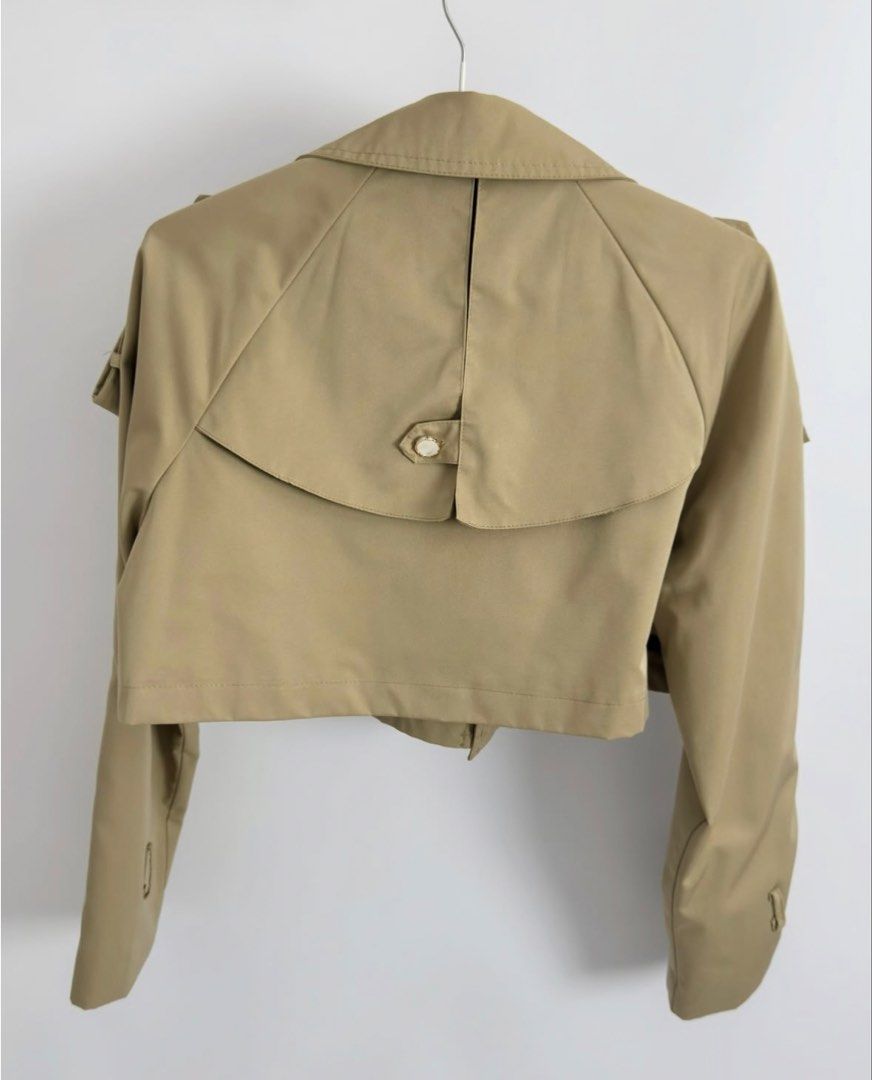 Khaki Beige Cropped Coat (Category: Coats, Jackets and Outerwear) located in Quezon City. Submitted by danalou (Listing ID 1466417376, Image 3). Description: — S-M Chest: 40" Length: 13".