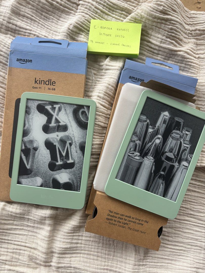 Kindle Basic 11th gen 2024 matcha (Category: E-Readers) located in Davao. Submitted by prettylittleli4r (Listing ID 1466361185, Image 1). Description: The crowd favorite 💚 Kindle Basic Matcha 2024 11th gen 16gb 1. With ads Complete with box & accessories 9.5/10 condition - can pass as new ₱6500 2. No ads Complete with box & accessories Still with amazon warranty 9.5/10 condition - can pass as new ₱7500.