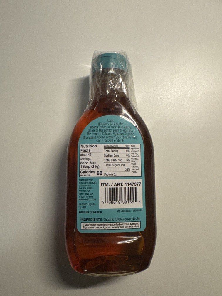 Kirkland Organic Blue Agave (Category: Beverages) located in Paranaque City. Submitted by kairotojii (Listing ID 1466455318, Image 2). Description: 1.02 kg (36oz) From USA Best for matcha lattes 🍵.