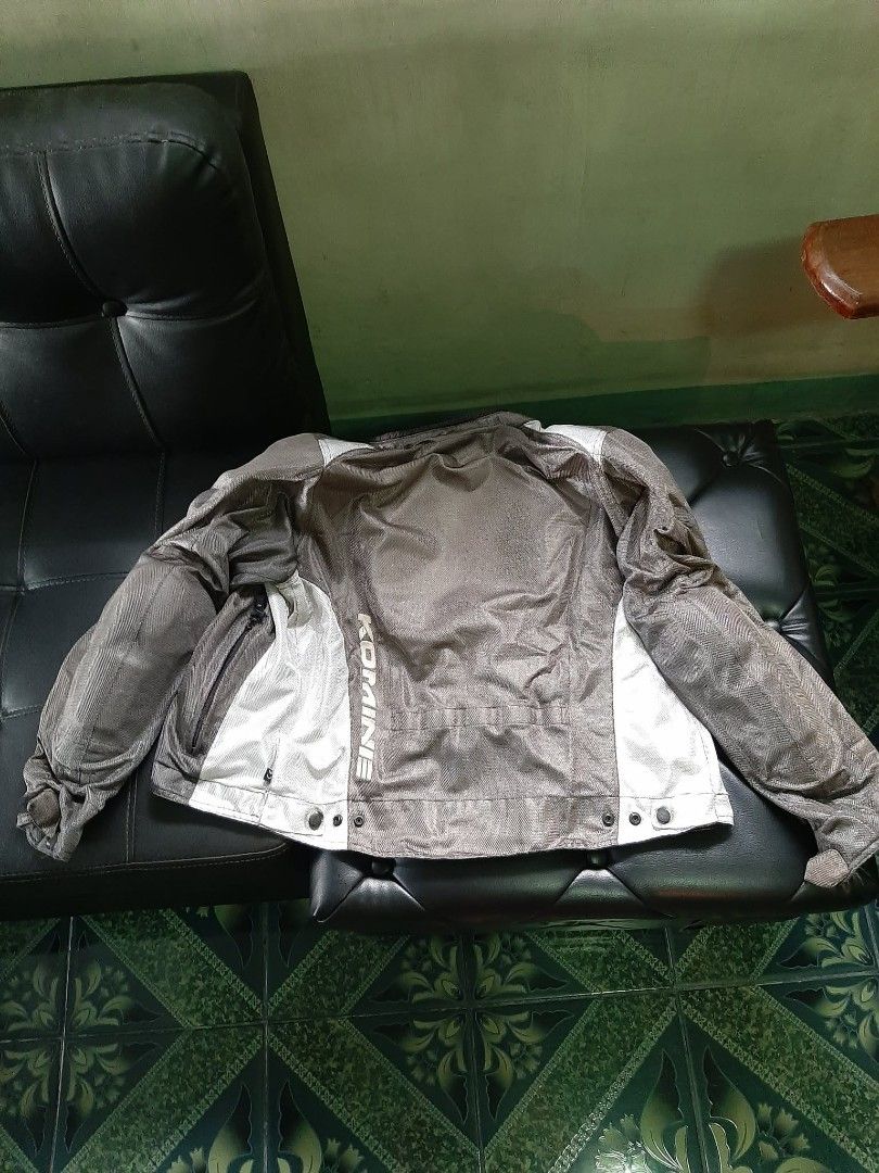 Komine Riding Jacket (Category: Coats, Jackets and Outerwear) located in Quezon City. Submitted by tigresseller (Listing ID 1466453808, Image 3). Description: Komine Riding Jacket Original Komine Riding Jacket Gun Metal Color Size: Eur L / JP XL Barely worn (under 5 times).