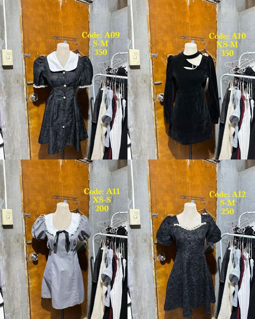 Korean dresses (Category: Dresses) located in San Mateo. Submitted by manducakes (Listing ID 1466348557, Image 3). Description: Price range 150-450 All size naka indicate na sa photos Ship thru jnt Lalamove for nearby areas.