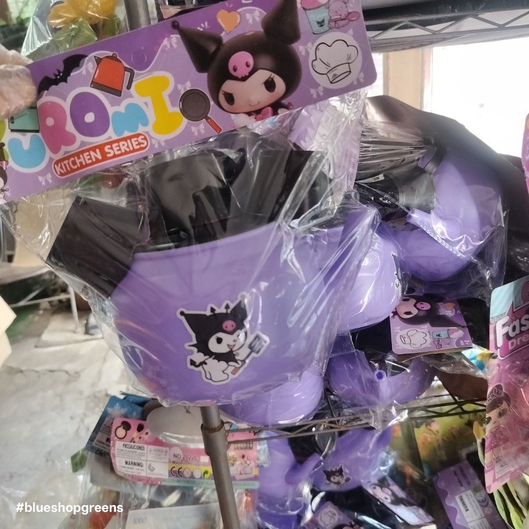 Kuromi Kitchen Series Toy Tea Set Play Set (Category: Kids Toys) located in Antipolo. Submitted by blueshopvintage (Listing ID 1466496558, Image 1). Description: - Sanrio Kuromi kitchen-themed toy set - Features stylish purple and black colorway - Includes a decorative teapot with Kuromi graphics and matching small cups - Brand new in original plastic packaging with themed header card - Perfect gift idea for young fans and pretend play enthusiast