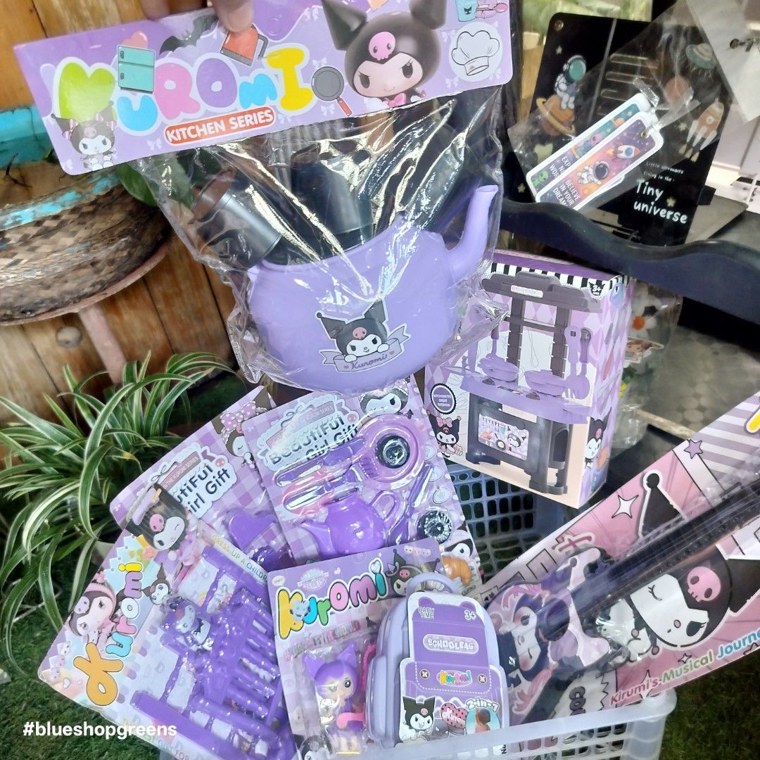 Kuromi Kitchen Series Toy Tea Set Play Set (Category: Kids Toys) located in Antipolo. Submitted by blueshopvintage (Listing ID 1466496558, Image 3). Description: - Sanrio Kuromi kitchen-themed toy set - Features stylish purple and black colorway - Includes a decorative teapot with Kuromi graphics and matching small cups - Brand new in original plastic packaging with themed header card - Perfect gift idea for young fans and pretend play enthusiast