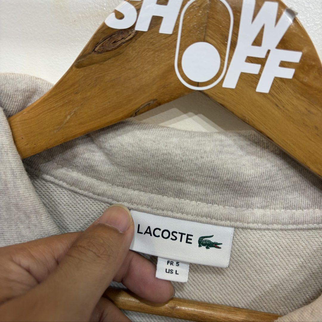 Lacoste (Category: Hoodies) located in Santa Rosa. Submitted by gardenofthrifts (Listing ID 1466476378, Image 3). Description: Shirt ₱2880 L Width: 23 Length: 27 10/10 Condition Comment “Mine” below to purchase..