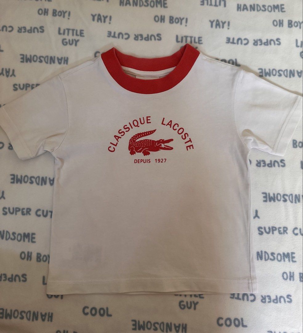 Lacoste Boy's Tshirt/ 4Y/ 104 CM (Category: Babies & Kids Fashion) located in Gainza. Submitted by dksaur (Listing ID 1466413625, Image 1). Description: Lacoste Boy's Tshirt 4Y / 104 CM Preloved but still in very good condition. Please see photos for actual condition and tag. .