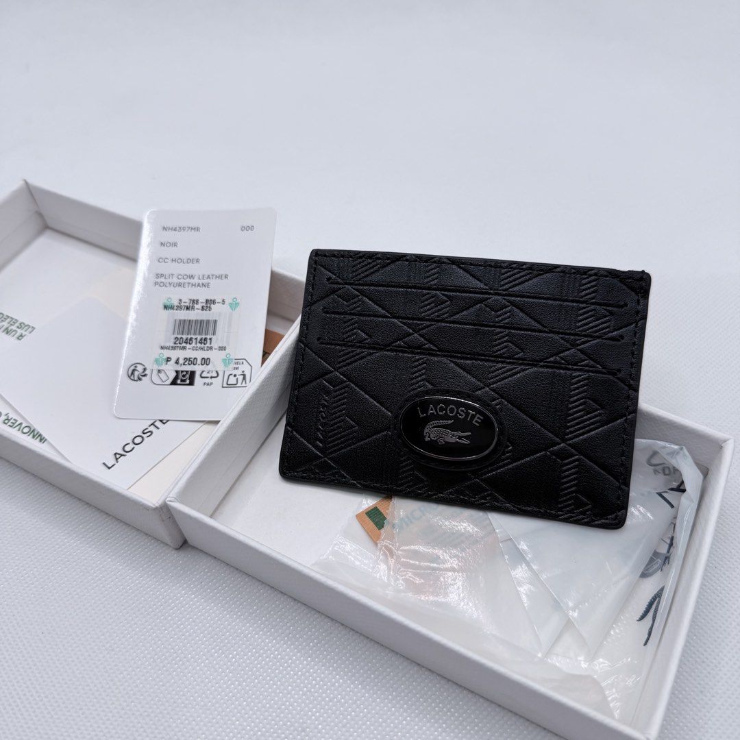 Lacoste Orig Card Holder (Category: Wallets & Card holders) located in Quezon City. Submitted by ajandstevenshopscorner (Listing ID 1466411384, Image 2). Description: May kunting flaws medyo di naman noticeable 1800 fixed Medyo bago pa po Pass sa barat.