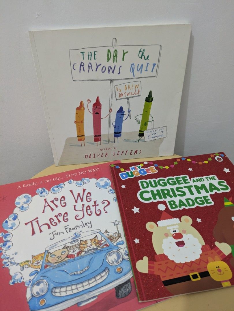 Large Premium Paperbacks (Includes Oliver Jeffers and More) (Category: Children's Books) located in Cavite. Submitted by lorefcalzado (Listing ID 1466456400, Image 1). Description: Large Premium Paperback Oliver Jeffers and More 📗 The Day the Crayons Quit - P120 📗 Hey Duggee and the Christmas Badge - P80 📗 Are We There Yet? - P80 🩷 These are preloved books. 🩷 Lalamove and pick-up only. 📍Bacoor, Cavite.