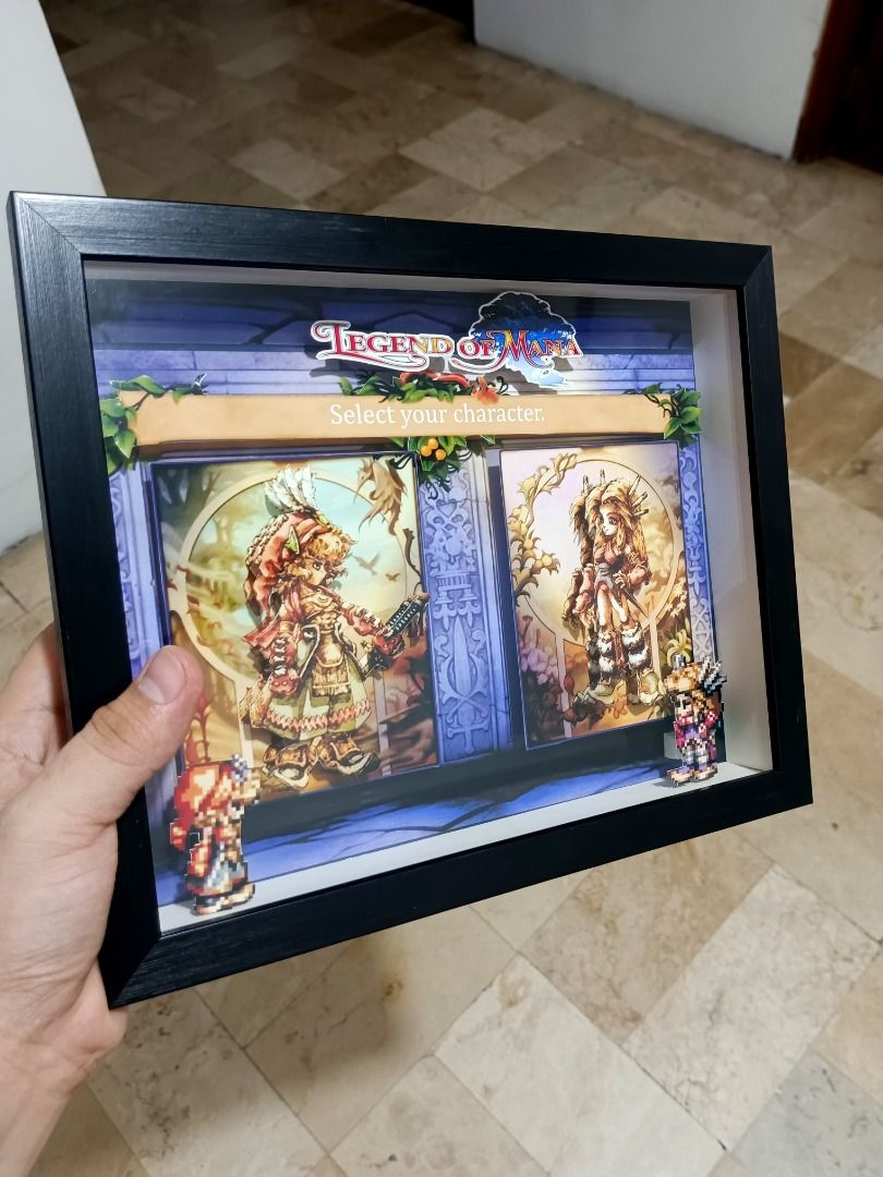Legend of Mana Video Gam Shadow Box (Category: Nintendo) located in Quezon City. Submitted by natzuki10 (Listing ID 1466365414, Image 1). Description: Legend of Mana Video Gam Shadow Box Height: 8 inches Width: 10 inches *Handmade Pixel Shadow Boxes *Accepting Customized Designs *Perfect for Gamers & Collectors #videogames #playstation #nintendo #roomdecor #collection #gamer #gift .