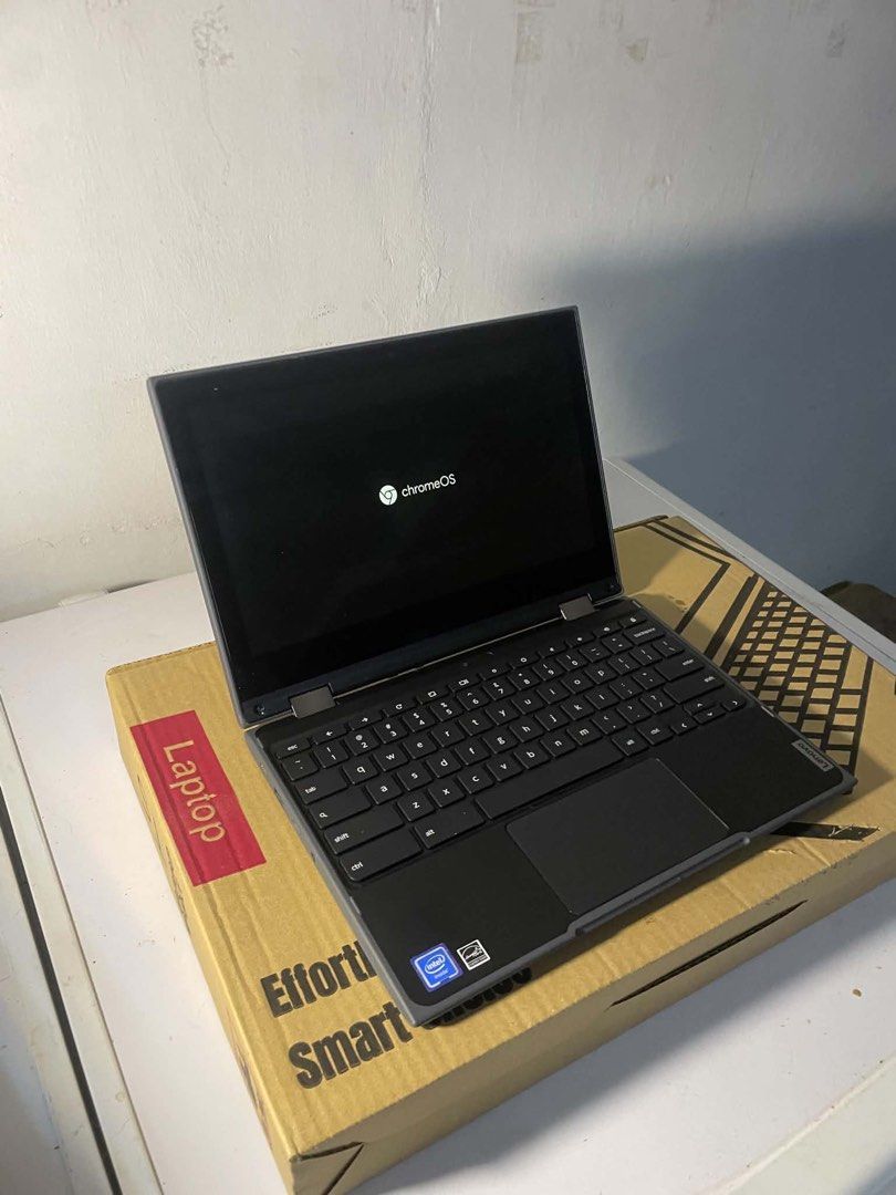Lenovo Laptop 300e Chromebook 2nd Gen Intel Processor (Category: Laptops & Notebooks) located in Dasmarinas. Submitted by tracylogy (Listing ID 1466378328, Image 1). Description: • 𝗣𝗿𝗼𝗰𝗲𝘀𝘀𝗼𝗿: Intel Celeron N4020 with 4GB RAM & 32GB Storage • 𝗦𝗰𝗿𝗲𝗲𝗻: 11.6” responsive touchscreen • 𝗗𝗲𝘀𝗶𝗴𝗻: 360° flip hinge (folds completely back into a tablet!) • 𝗔𝗽𝗽𝘀: Supports Android apps via the Google Play Store • 𝗕𝘂𝗶𝗹𝗱: Drop-resist