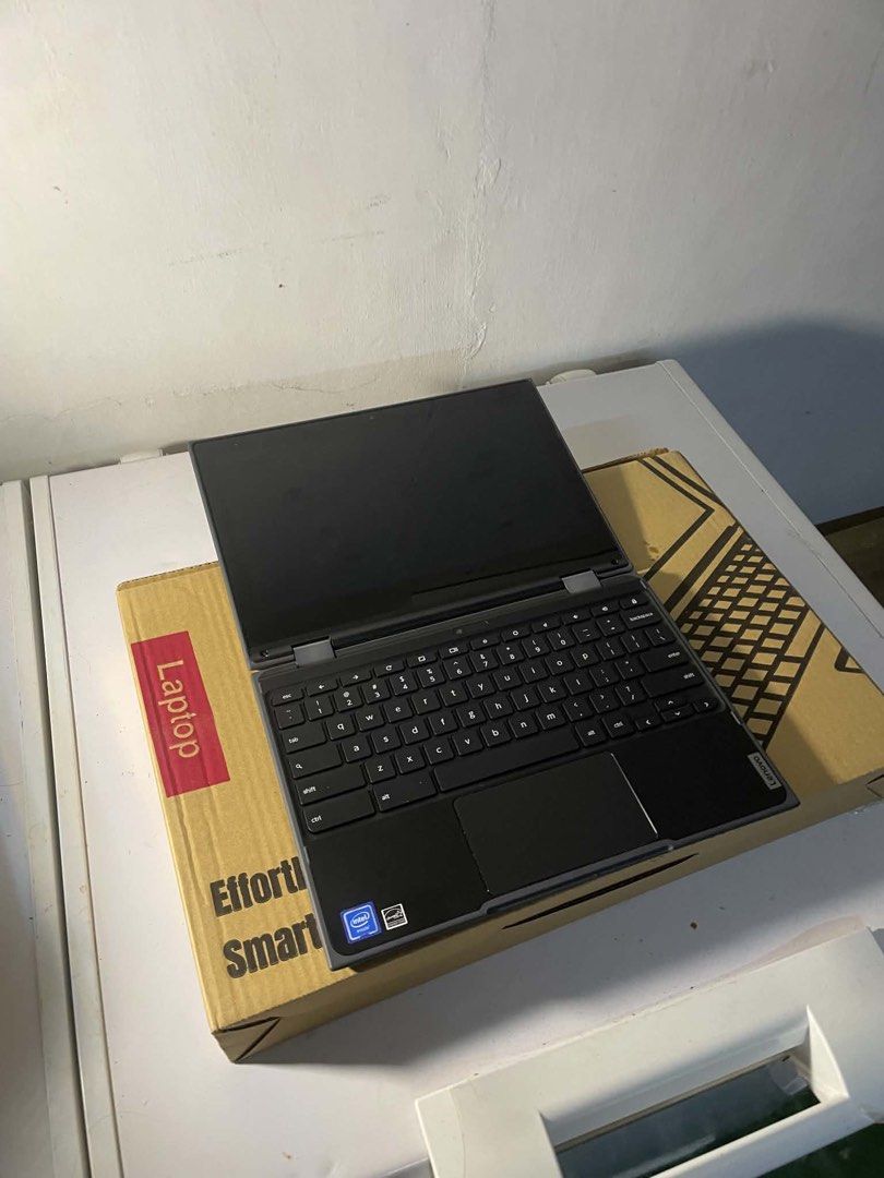 Lenovo Laptop 300e Chromebook 2nd Gen Intel Processor (Category: Laptops & Notebooks) located in Dasmarinas. Submitted by tracylogy (Listing ID 1466378328, Image 3). Description: • 𝗣𝗿𝗼𝗰𝗲𝘀𝘀𝗼𝗿: Intel Celeron N4020 with 4GB RAM & 32GB Storage • 𝗦𝗰𝗿𝗲𝗲𝗻: 11.6” responsive touchscreen • 𝗗𝗲𝘀𝗶𝗴𝗻: 360° flip hinge (folds completely back into a tablet!) • 𝗔𝗽𝗽𝘀: Supports Android apps via the Google Play Store • 𝗕𝘂𝗶𝗹𝗱: Drop-resist