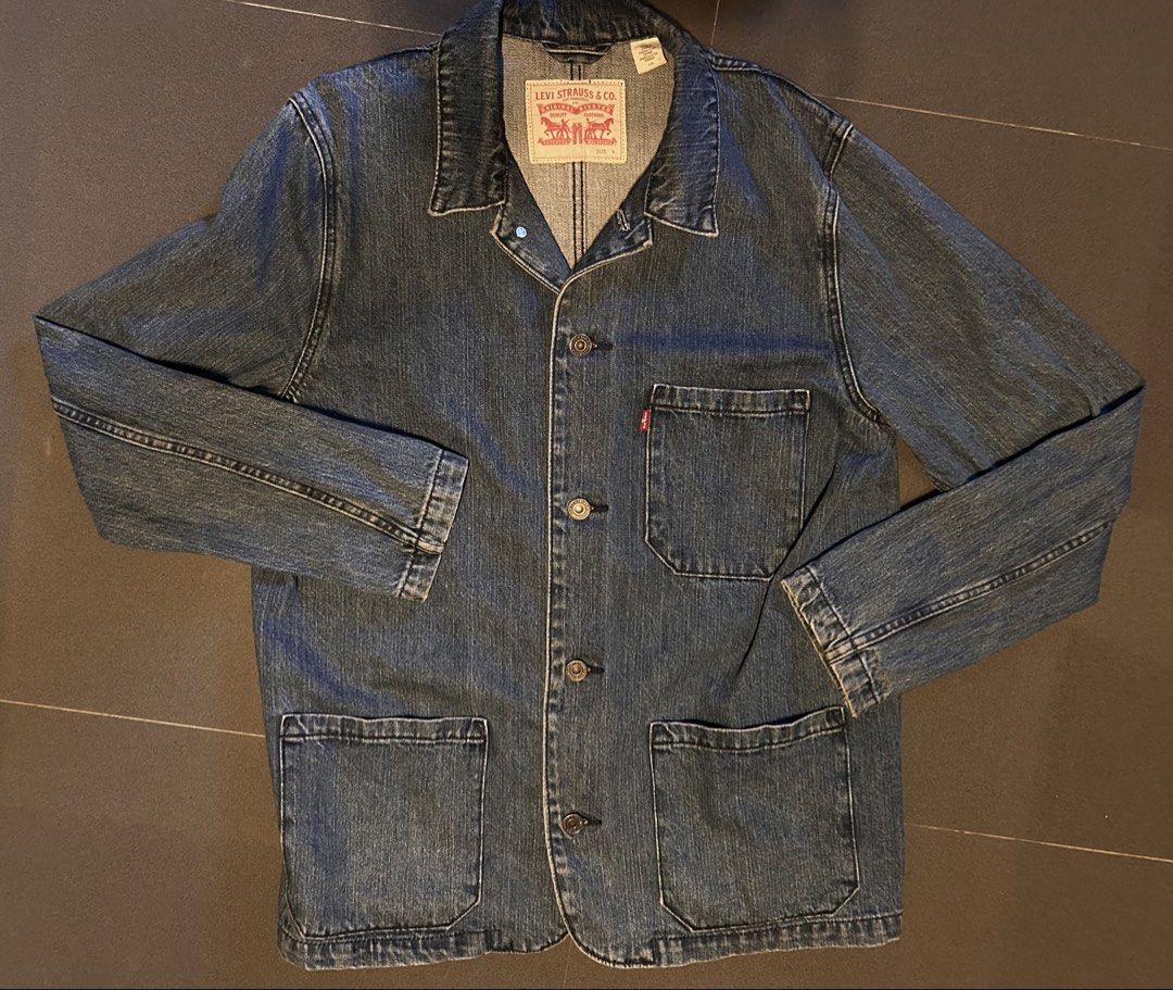 Levi’s Denim Chore Jacket (Category: Coats, Jackets and Outerwear) located in Quezon City. Submitted by jaypee.abergas (Listing ID 1466486470, Image 1). Description: Levi’s Denim Chore Jacket Sz L on tag 1.5k.