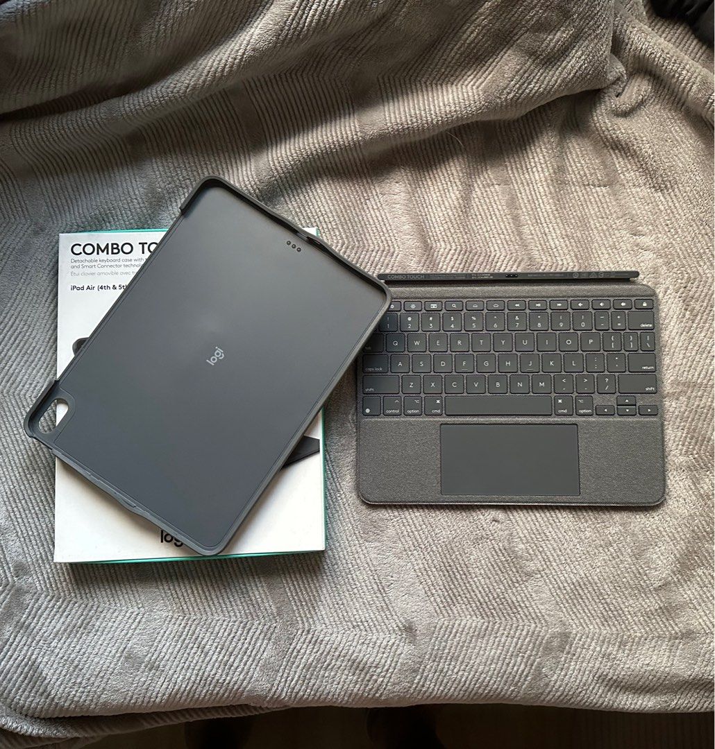 Logitech Combotouch for iPad Air 11-inch (Category: Other Accessories) located in Quezon City. Submitted by __kayela (Listing ID 1466443203, Image 2). Description: - Logitech Combo Touch - keyboard and trackpad are working well, keyboard has backlit keys - compatible devices: iPad Air 5th Gen and 4th Gen - I also tried with iPad Air M4 and it is also compatible! For meetups, you can try it before buying - slightly negotiable only because the prod