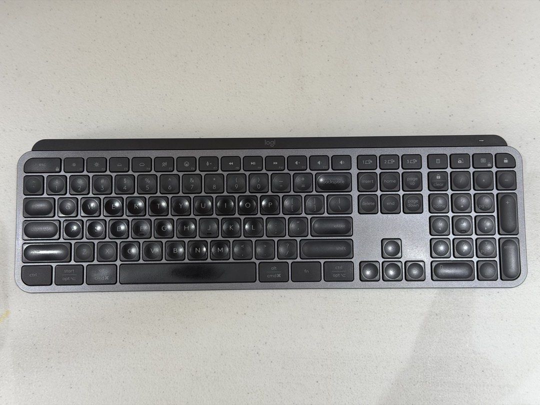 Logitech MX Keys S Wireless Keyboard (Category: Computer Keyboard) located in Quezon City. Submitted by zyllus30 (Listing ID 1466365582, Image 1). Description: - Color: Graphite grey with full-size layout and numpad - Switches: Scissor switch keys with finger indents for comfortable typing - Connectivity: Dual connection via Bluetooth or Logi Bolt receiver - Smart Features: Built-in smart illumination with proximity sensors - Power: USB-C recharg