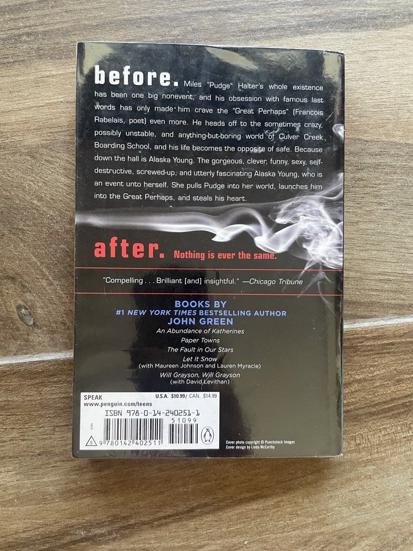 Looking for Alaska by John Green (Category: Storybooks) located in Manila. Submitted by kylaaaaa_ (Listing ID 1466352205, Image 3). Description: .