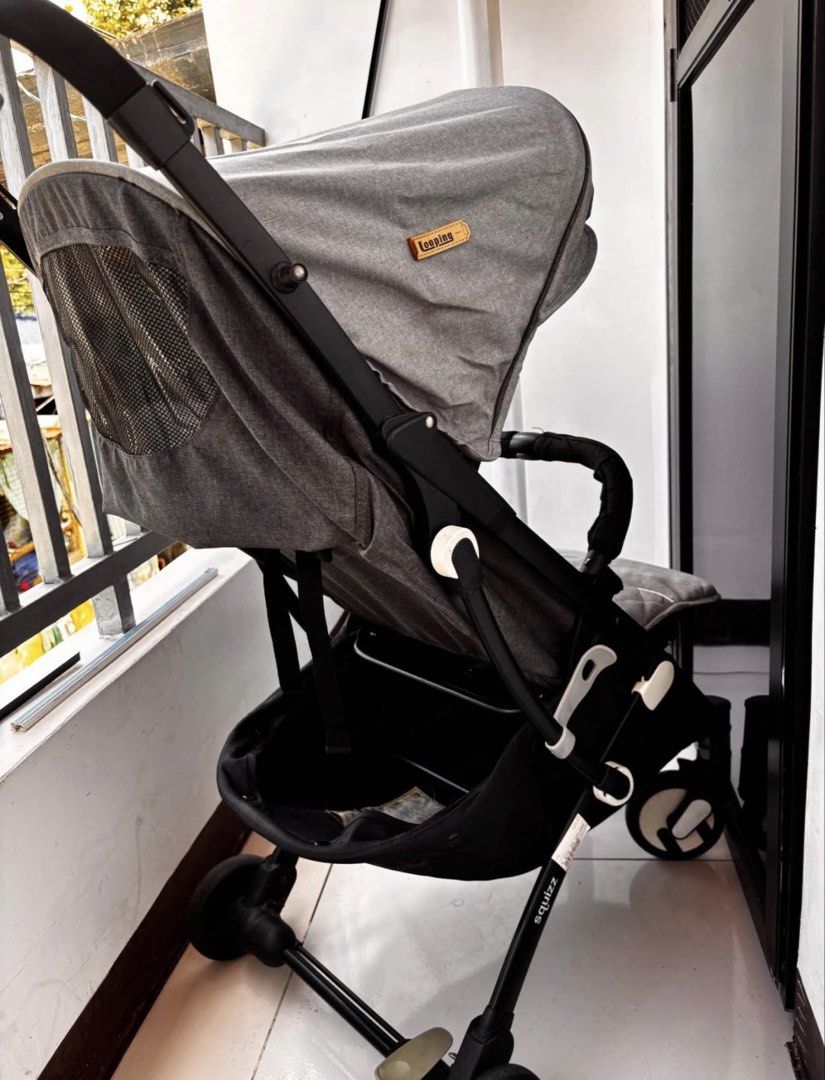 Looping Squizz Stroller Grey Compact Fold (Category: Strollers) located in Rodriguez. Submitted by anjloving (Listing ID 1466484447, Image 3). Description: Looping Squizz baby stroller in grey. Compact fold design fits small car boots and overhead compartments easily. Padded 5-point harness keeps your little one secure. Adjustable canopy with mesh window for ventilation. Large under-seat basket holds diaper bags and groceries. Sturdy black frame 