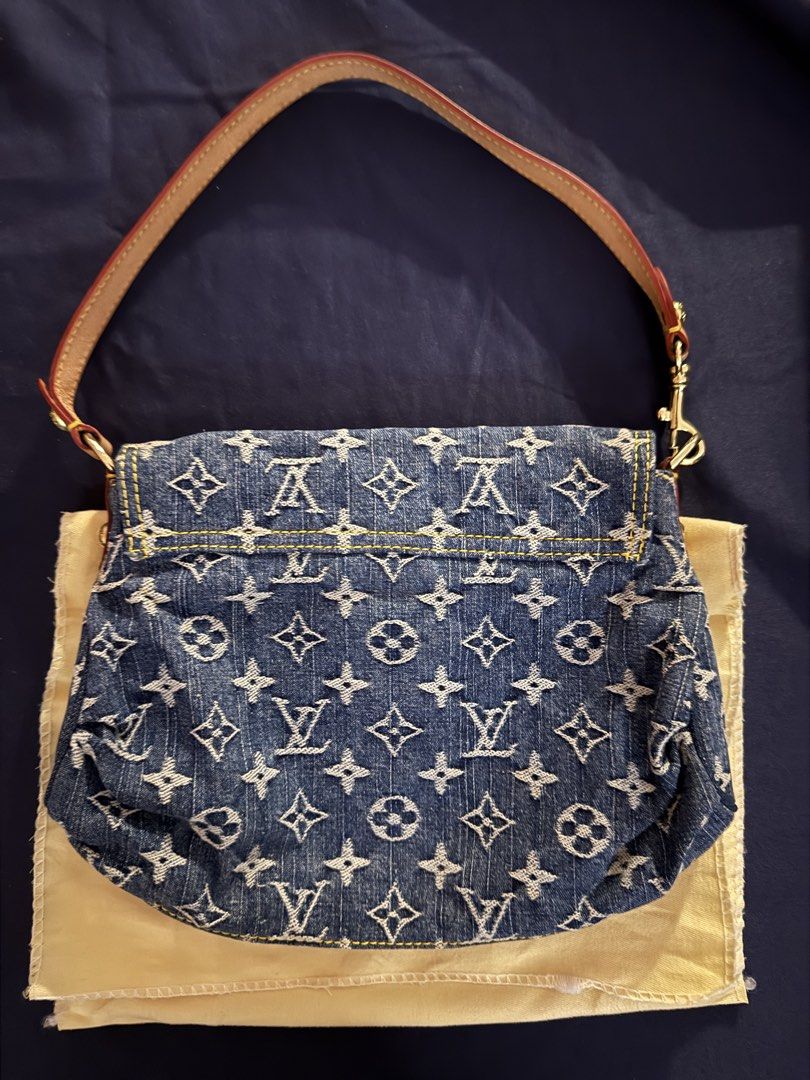 Louis Vuitton Blue Denim Pleaty Monogram Bag (Category: Purses & Pouches) located in Iloilo. Submitted by dabyladaby2 (Listing ID 1466462220, Image 2). Description: Second hand finds Self Authenticate as I also bought it online as second hand . No holes just signs of usage. Auth. Not Guaranteed With replacement dustbag .