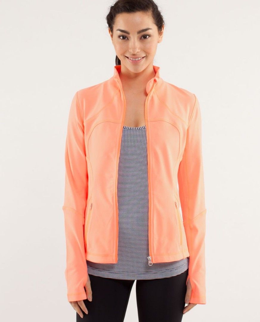 Lululemon Define Jacket Pink Orange Size 4 (Category: Coats, Jackets and Outerwear) located in Bayambang. Submitted by marvinarenasph (Listing ID 1466438630, Image 2). Description: Brand: Lululemon Size: 4 (tag visible inside pocket) Color: Bright pink and orange Issue: 1 pinhole only on the back Price: 380 only 📍Location Bautista Pangasinan.