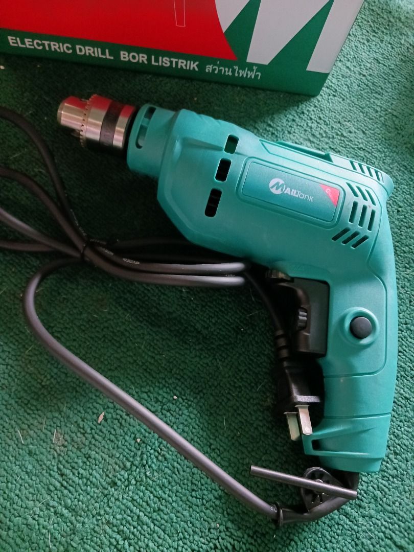 Mailtank Electric Drill Model SH30 (Category: Construction Tools & Equipment) located in Cebu City. Submitted by joecristinesayson (Listing ID 1466561967, Image 1). Description: - Brand/Model: Mailtank Electric Drill (Model SH30) - Power: 580W (220V-230V, 50/60Hz) - Speed: Up to 3300rpm for fast and efficient drilling - Chuck Capacity: 10mm - Plug Type: Standard two-pin plug (10A 250V) - Inclusions: Comes with original box - Condition: Ideal and 