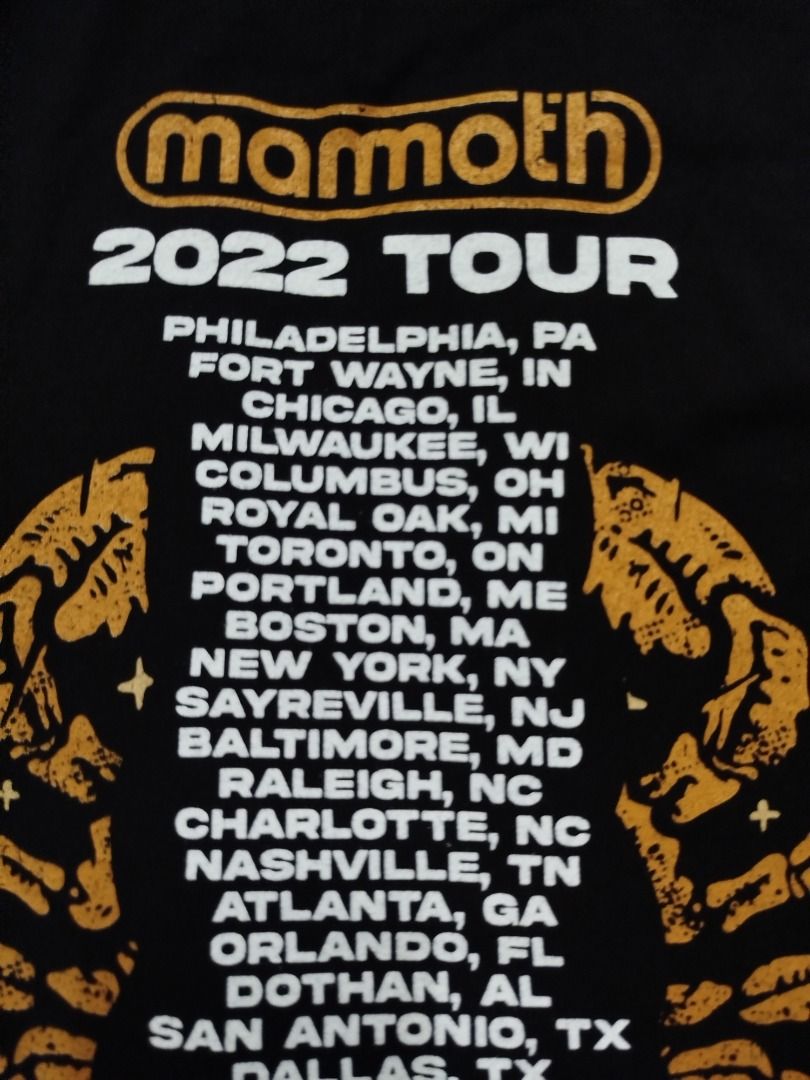 Mammoth WVH 2022 Tour (Category: Tshirts & Polo Shirts ) located in Caloocan City. Submitted by barbed.vtg (Listing ID 1466381027, Image 3). Description: Mammoth (formerly known as Mammoth WVH until 2025) is an American rock band formed and fronted by Wolfgang Van Halen. The band name is a reference to one of the early names of Van Halen, in which he played from 2007 until 2020, alongside his father Eddie and uncle Alex 24 WIDTH 30 LENGTH FLAWLES
