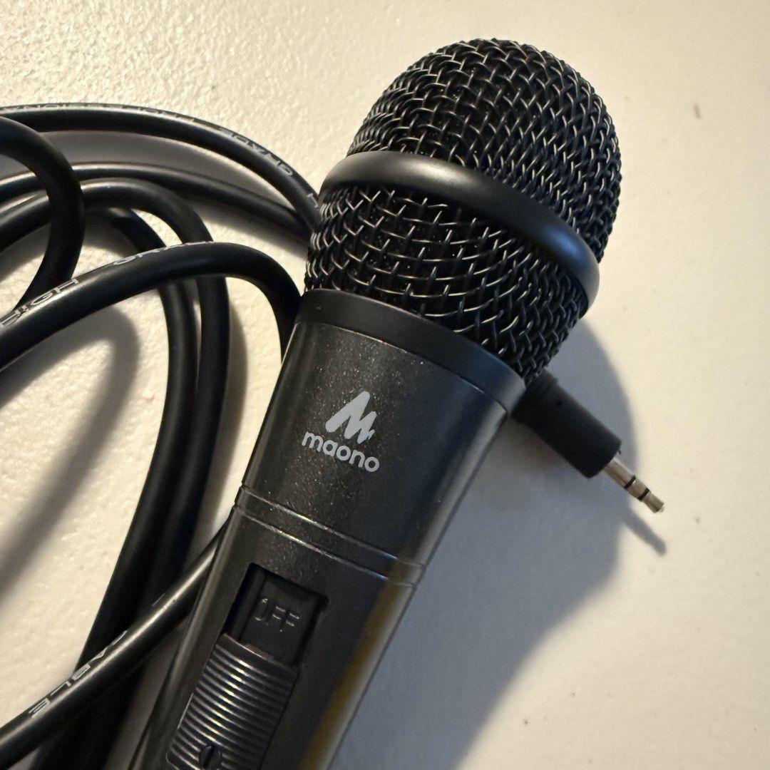 Maono AU-K04 Professional Dynamic Microphone (Category: Microphones) located in Manila. Submitted by cheemkenn (Listing ID 1466412174, Image 3). Description: - RFS: I have tested it with my soundcard since I am a streamer but since its not compatible with mine, I did not used it anymore. - Brand/Model: Maono AU-K04 Professional Dynamic Microphone - Color: Classic Black - Condition: Great working condition with original box included - Features: Bu