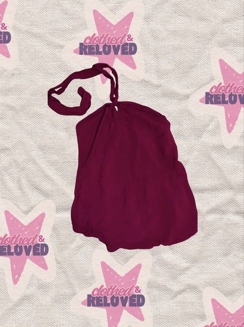 Maroon Halter Neck Top (Category: Sleeveless) located in Binan City. Submitted by szummie (Listing ID 1466442716, Image 1). Description: - Color: Rich maroon - Style: Halter top with thin neck straps, sleeveless.