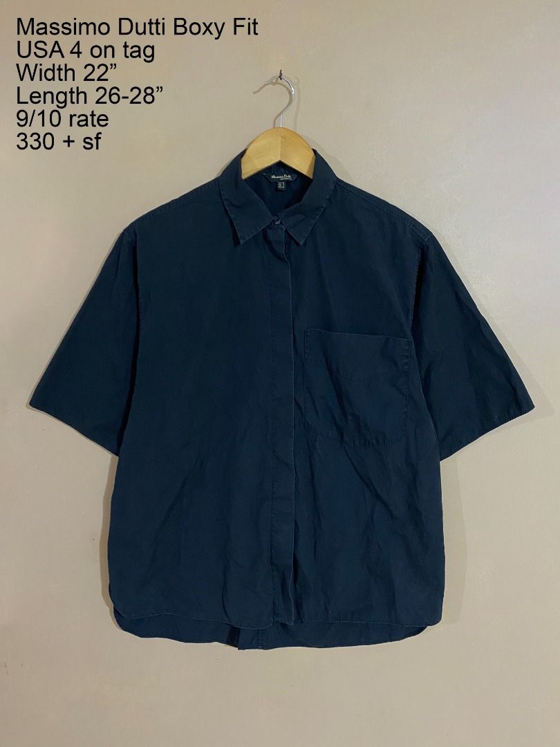 Massimo Dutti Button Up Boxy Polo (Category: Tshirts & Polo Shirts ) located in Cadiz. Submitted by thespotcdz (Listing ID 1466409383, Image 1). Description: US 4 on tag Fits Medium Width 22" Length 26-28" 9/10 rate.