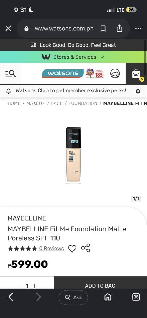 maybelline fit me (super below srp) (Category: Makeup) located in Manila. Submitted by darleng19916254 (Listing ID 1466402252, Image 1). Description: ~ shade 125 ~ unsealed and new ~ high coverage, has oil control and 16 hrs wear ~ perfect for events or daily makeup if you want your makeup to stay all day.