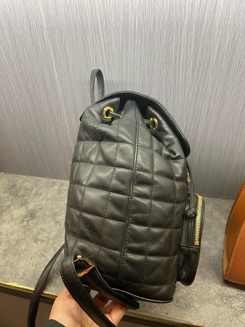 MCM Backpack (Category: Luxury Bags & Wallets) located in Tarlac. Submitted by rizasdeclutteringonline2 (Listing ID 1466490095, Image 3). Description: MCM Backpack Gold Hardware NO cracks/butas All goods Bought this ₱8,000 and selling it for ₱6,000 and still negotiable. Please wag po baratin okay ang item. God Bless everyone .
