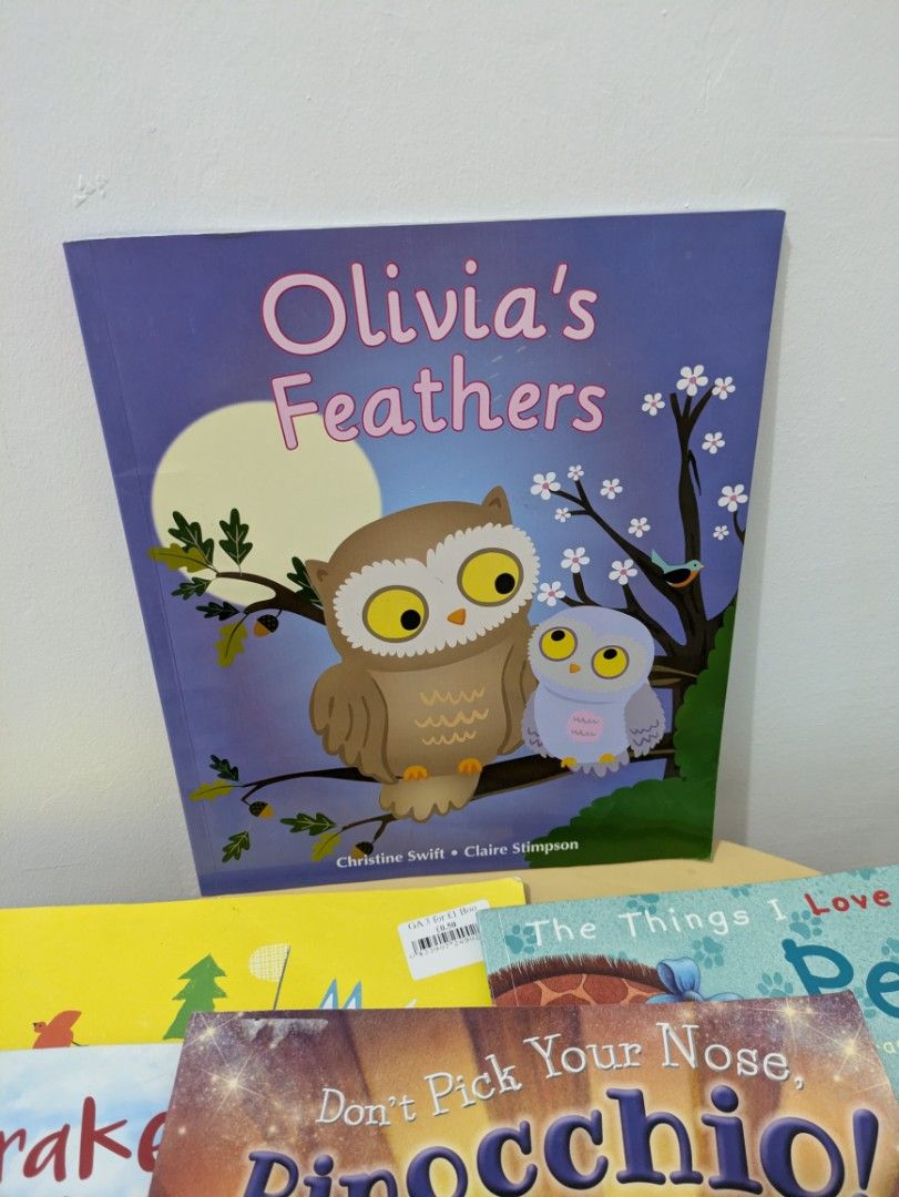Medium Children's Paperbacks (Category: Children's Books) located in Cavite. Submitted by lorefcalzado (Listing ID 1466451559, Image 2). Description: Medium Paperbacks 📗 The Things I Love About Pets 📗 ABC 📗 The Little Lost Robin 📗 Olivia's Feathers 📗 Pinocchio 📗 Parakeet in Boots 📗 The Cave 🩷 These are preloved books. 🩷 Lalamove and pick-up only. 📍Bacoor, Cavite.