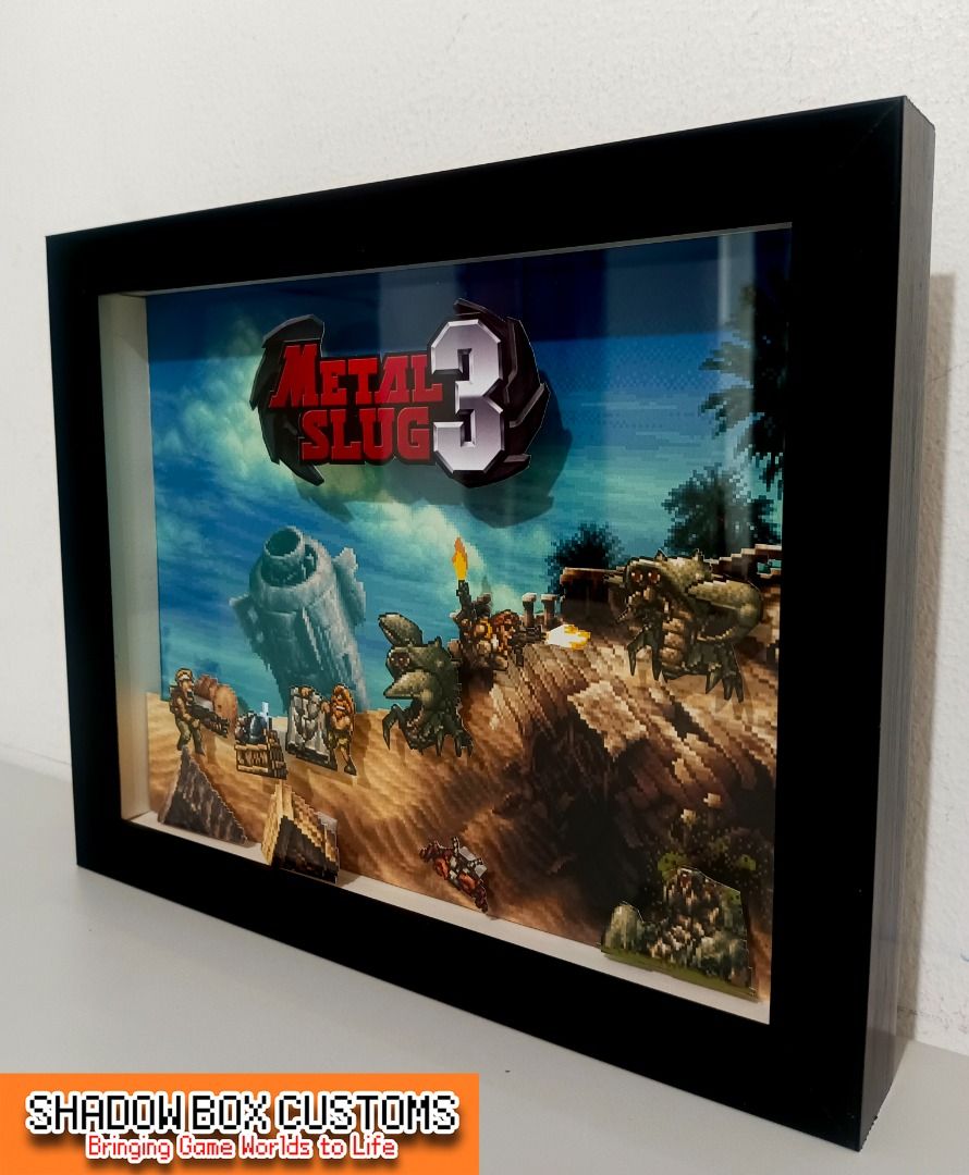 Metal Slug 3 Classic Video Game Shadow Box (Category: Nintendo) located in Quezon City. Submitted by natzuki10 (Listing ID 1466358027, Image 3). Description: Metal Slug 3 Classic Video Game Shadow Box Height: 8 inches Width: 10 inches *Handmade Pixel Shadow Boxes *Accepting Customized Designs *Perfect for Gamers & Collectors #videogames #nintendo #playstation #roomdecor #collection #gamer #gift .