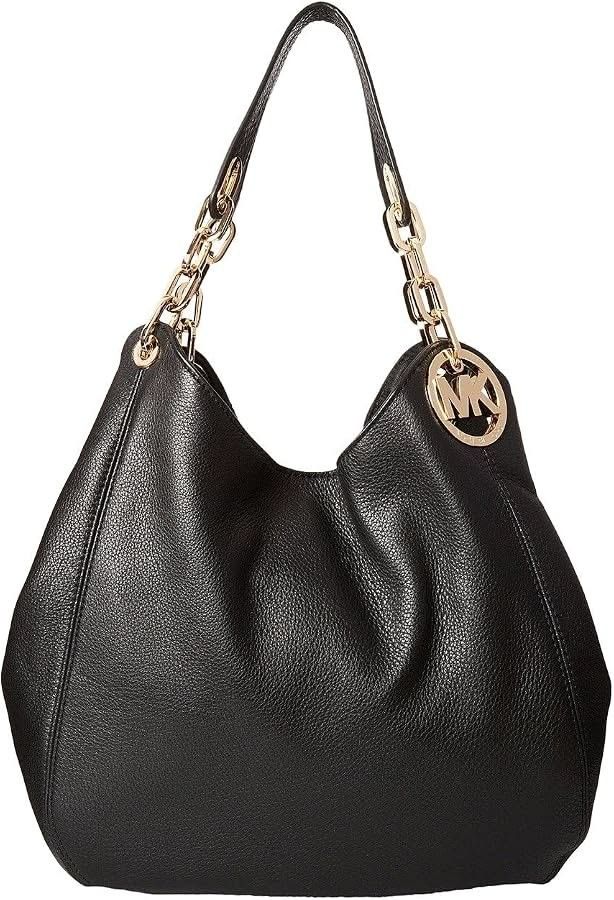 Michael Kors Fulton (Category: Luxury Bags & Wallets) located in Bacoor. Submitted by sereeen.cm (Listing ID 1466436185, Image 1). Description: - Brand: Michael Kors - Material: Premium black pebble leather - Hardware: Gold-tone with large circular MK logo - Design: Slouchy hobo shape with secure top zipper closure - Straps: Stylish gold-tone chain and leather shoulder straps - Interior: Roomy and spacious for all your daily essentials - Style: C