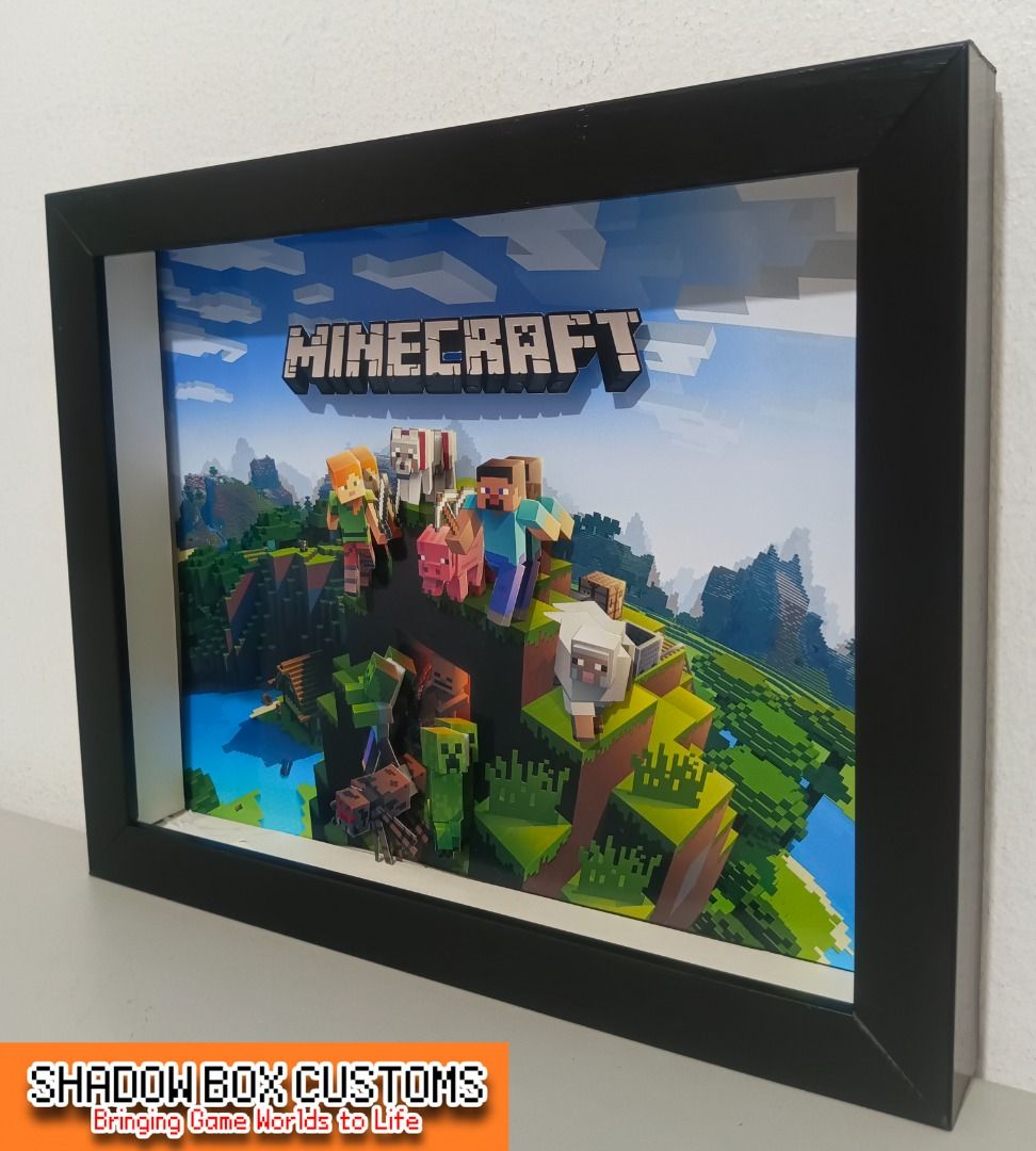 Minecraft Video Game Shadow Box (Category: Nintendo) located in Quezon City. Submitted by natzuki10 (Listing ID 1466358327, Image 3). Description: Minecraft Video Game Shadow Box Height: 8 inches Width: 10 inches 750 w/o lights 920 w/ lights *Handmade Pixel Shadow Boxes *Accepting Customized Designs *Perfect for Gamers & Collectors #videogames #playstation #nintendo #roomdecor #collection #gamer #gift.