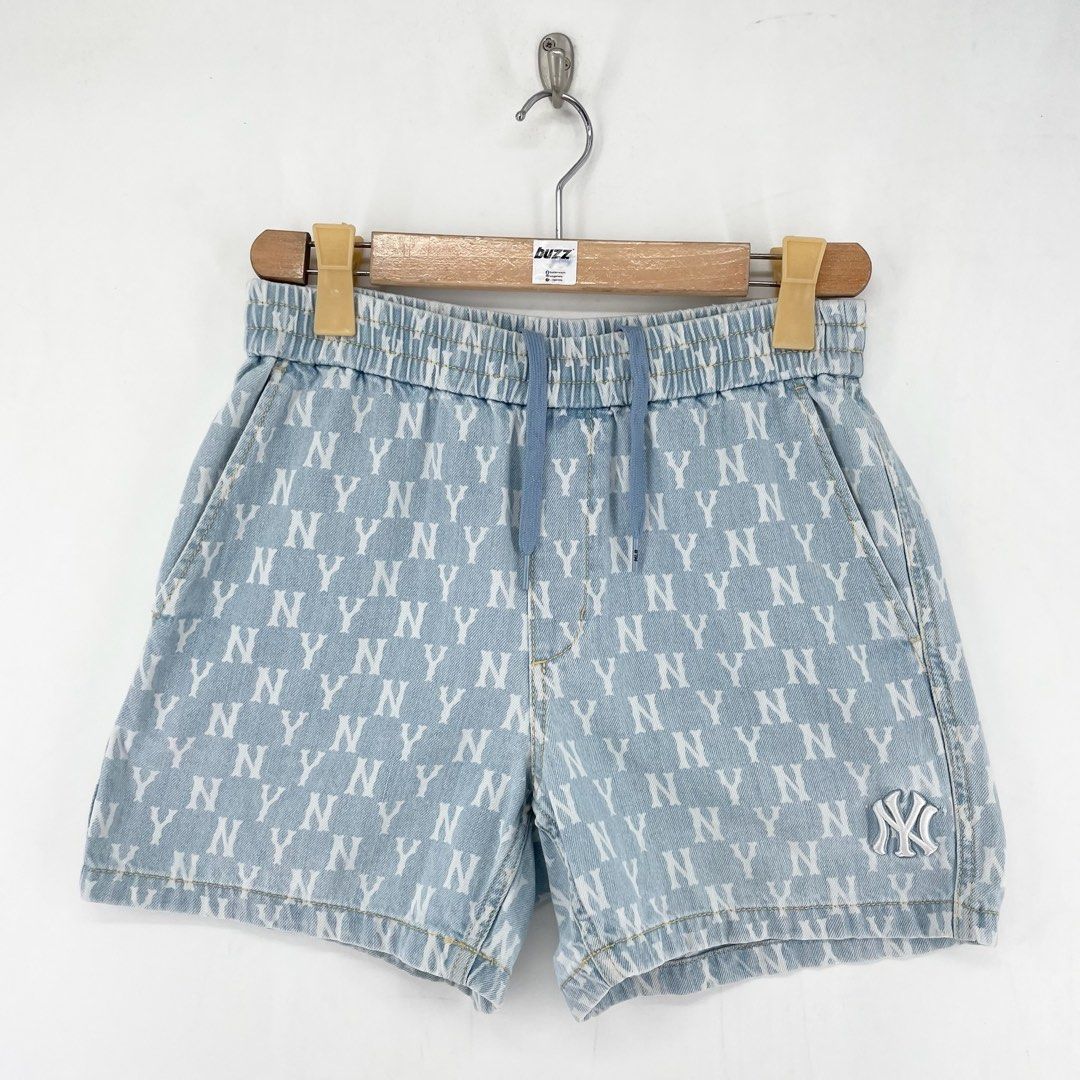 MLB NY Monogram Drawstring Shorts (Category: Shorts) located in Manila. Submitted by buzz.garments (Listing ID 1466523950, Image 1). Description: Size: Small on tag Dimensions(inches) -Waist/Width: 28”-32” (Strechable) -Hip: 19” -Front Rise: 12” -Thigh: 11” -Inseam: 4.5” -Outseam/Length : 15” -Leg Opening: 10” - color may vary due to lighting. please manage your expectations-minimal and unseen flaws must be considered..