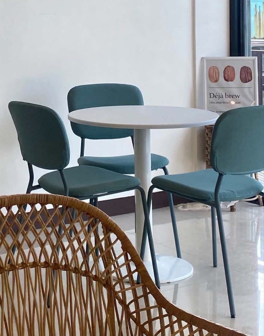 Modern White Round Cafe Dining Table with Pedestal Base (Category: Tables & Sets) located in Manila. Submitted by stormiegray (Listing ID 1466477107, Image 2). Description: - Sleek round white top and matching pedestal base - Minimalist design ideal for tight dining corners, small kitchens, or cafes - Smooth surface for effortless cleaning - Solid weighted floor plate for maximum stability during daily use.