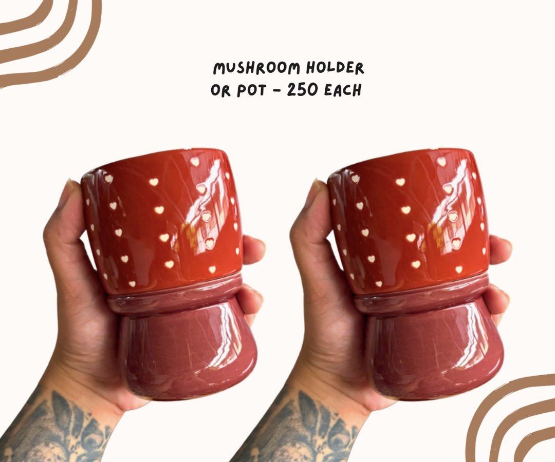 Mushroom Footed Holder or Pot (Category: Home Improvement Tools & Accessories) located in Pasig City. Submitted by homeyvibesph (Listing ID 1466550740, Image 1). Description: 250 each 2 pcs available .