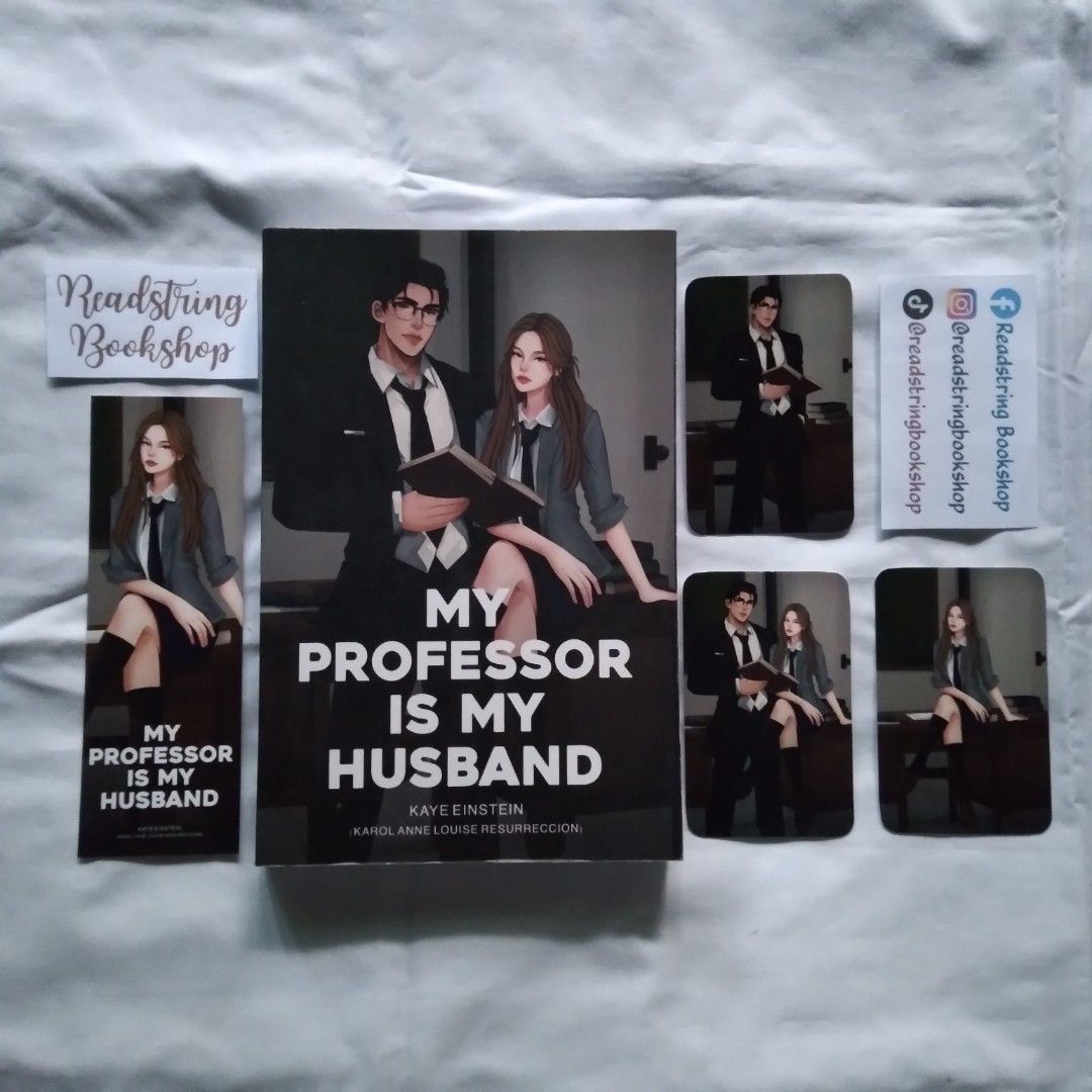 My Professor Is My Husband by Kaye Einstein (Category: Storybooks) located in Madridejos. Submitted by readstringbookshop (Listing ID 1466426682, Image 1). Description: MY PROFESSOR IS MY HUSBAND •good condition •complete inclusions •signed •matte cover 🏷️ ₱220 🍓 Please check the book's condition carefully before commenting "mine," as some books may have dents, dirt, stains, tanning, or foxing. 🍓 The photos may not fully reflect the book's ove