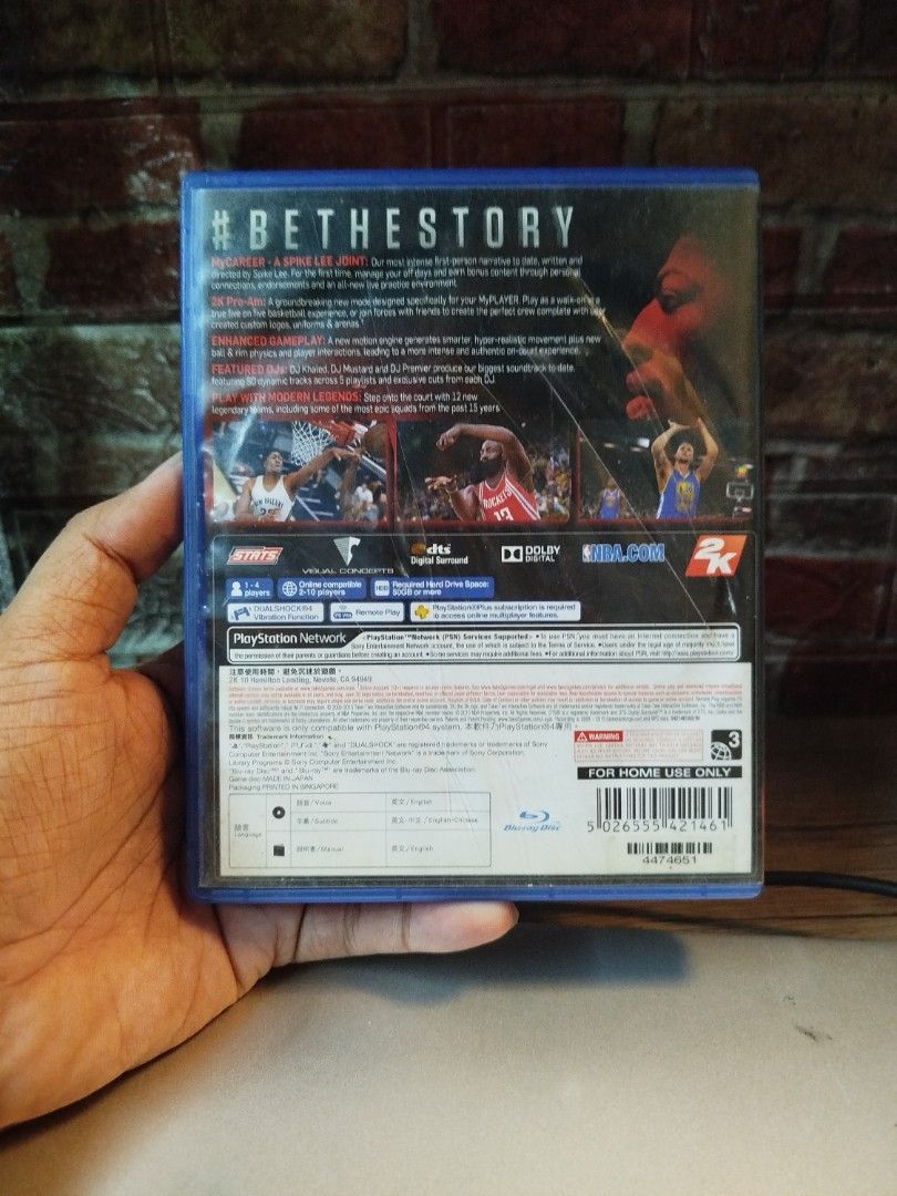 NBA 2K16 PlayStation 4 PS4 Game (Category: PlayStation) located in Binan City. Submitted by pumpkiiin02 (Listing ID 1466489396, Image 2). Description: - Game: NBA 2K16 for PlayStation 4 - Inclusion: Complete with case, cover insert, manual, and game disc - Condition: Case has minor scuffs on front plastic; disc is clean, tested, and working perfectly - Features: Supports solo play and online multiplayer with friends - Shipping: Fast shipping avai